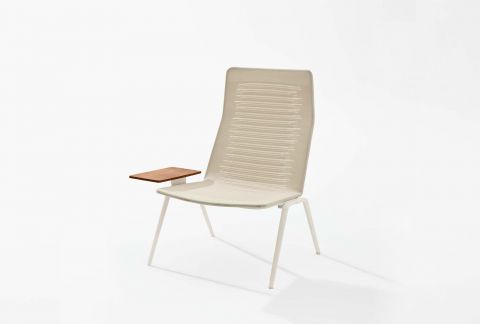 Zebra Knit Lounge armchair with high backrest