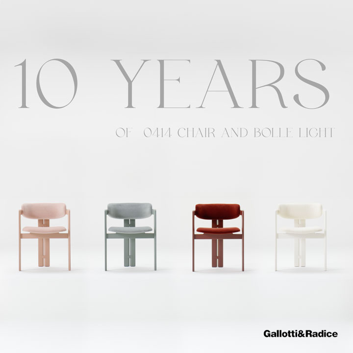 Gallotti&Radice – 10-jähriges Jubiläum Bestseller Lampe Bolle und Stuhl 0414
