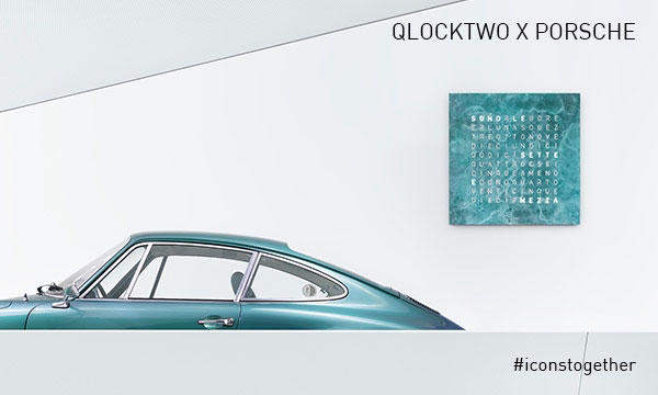 QLOCKTWO – Design Wortuhr und Porsche