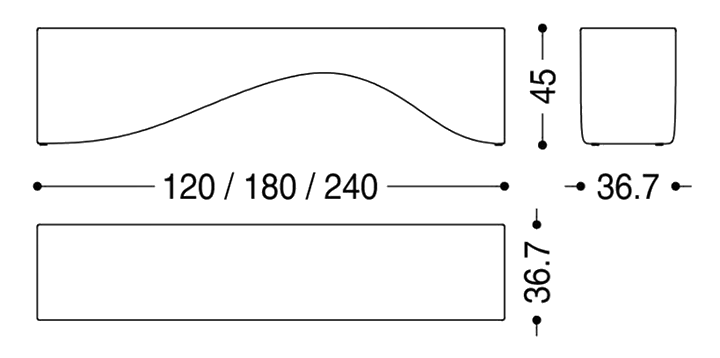 Riva 1920 Bank Curve Bench