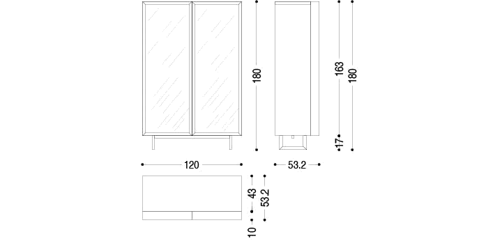 Riva 1920 Schrank Vitrea 1 E 2