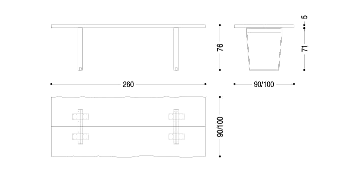 Riva 1920 Tisch D.T. Plank Table