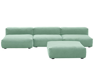 Sofa 2 Large 2 Medium 3 Side Velvet | mint
